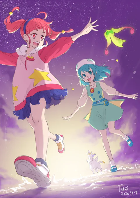ひかる誕に何も描けなかったのでひかララちゃんセットでお祝い?ウユニランの視点変えただけのまんまの絵だけど、ひかララちゃんには小細工なんて必要ないって改めて思い知った☆♡✨
#羽衣ララ生誕祭 
#キュアミルキー生誕祭 