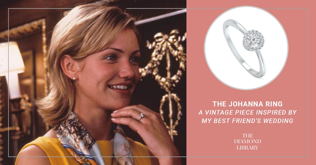 LibraryDiamond's tweet image. This single round diamond solitaire ring is inspired by Cameron Diaz&apos;s iconic ring in My Best Friend&apos;s Wedding. Vintage, chic and elegant, get your hands on the Johanna Ring to sport this iconic look!#TheForeverDiamonds #EthicalDiamonds #TheDiamondLibrary #TDL #LabgrownDiamonds