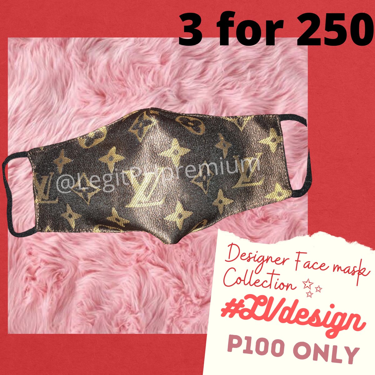 LegitPHPremium's tweet photo. ✨ DESIGNER FACE MASK COLLECTION ✨

Buy yours now!! 100 pesos nalang sis 💓
PROMO: 3 for 250
Check pics for details &amp; designs! 
👉3 layers of soft breathable fabric
👉Washable material
👉Comfortable earloops (stretchable but not garterized)
👉With tissue holder/insertable filter https://t.co/GzDLmcMG4P