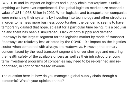 peaknorthgroup's tweet photo. With $5 Trillion at stake, logistics sector finds new headwinds and tailwinds during current #coronavirus crisis. @arujsingla @WSJLogistics @Mahindralog_MLL @InAmazonindia @RivigoLogistics @delhivery @Cogoport @SupplyChainNtwk @SupplyChainD @LogisticsDNB #SupplyChain #Growth @WSJ https://t.co/OqfikdhcK3