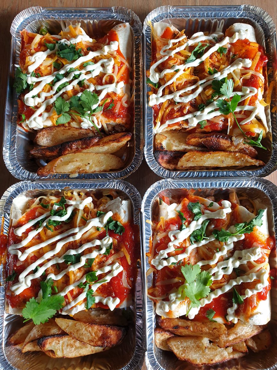 Urban_Wines_'s tweet photo. Due to popular demand, we have available today again our Chicken or Vegetarian Enchiladas, served with sour cream, guacamole & potato wedges for R120!
Order now to get yours for delivery or pick-up in store! 😍
#UrbanWines #Durbanville #deli #enchiladas #bistrolunch #bistro https://t.co/8vQ6rncw59