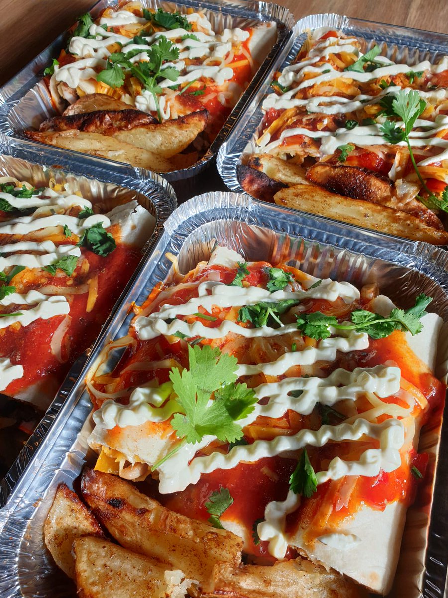 Urban_Wines_'s tweet photo. Due to popular demand, we have available today again our Chicken or Vegetarian Enchiladas, served with sour cream, guacamole & potato wedges for R120!
Order now to get yours for delivery or pick-up in store! 😍
#UrbanWines #Durbanville #deli #enchiladas #bistrolunch #bistro https://t.co/8vQ6rncw59