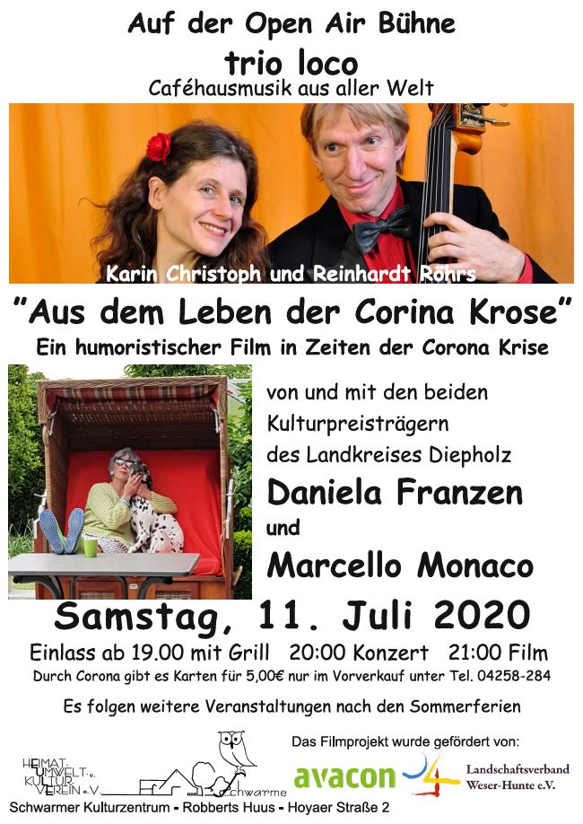 Eileen Schöne (@schoene_syke) on Twitter photo Am Wochenende erwartet euch die 📽️#Filmprämiere "Aus dem Leben der Corina Krose" 🧪in #Schwarme @robbertshuus. Die Kulturpreisträger #FranzenundMonaco sorgen gemeinsam mit dem Verein #EULE für spannende Unterhaltung! #Sponsoring @AvaconAG 🎻<a href="/trioloco/">EliteO//pti(ons@@2EliteOptio)nsTra//der</a> Am Wochenende erwartet euch die 📽️#Filmprämiere "Aus dem Leben der Corina Krose" 🧪in #Schwarme @robbertshuus. Die Kulturpreisträger #FranzenundMonaco sorgen gemeinsam mit dem Verein #EULE für spannende Unterhaltung! #Sponsoring @AvaconAG 🎻<a href="/trioloco/">EliteO//pti(ons@@2EliteOptio)nsTra//der</a>