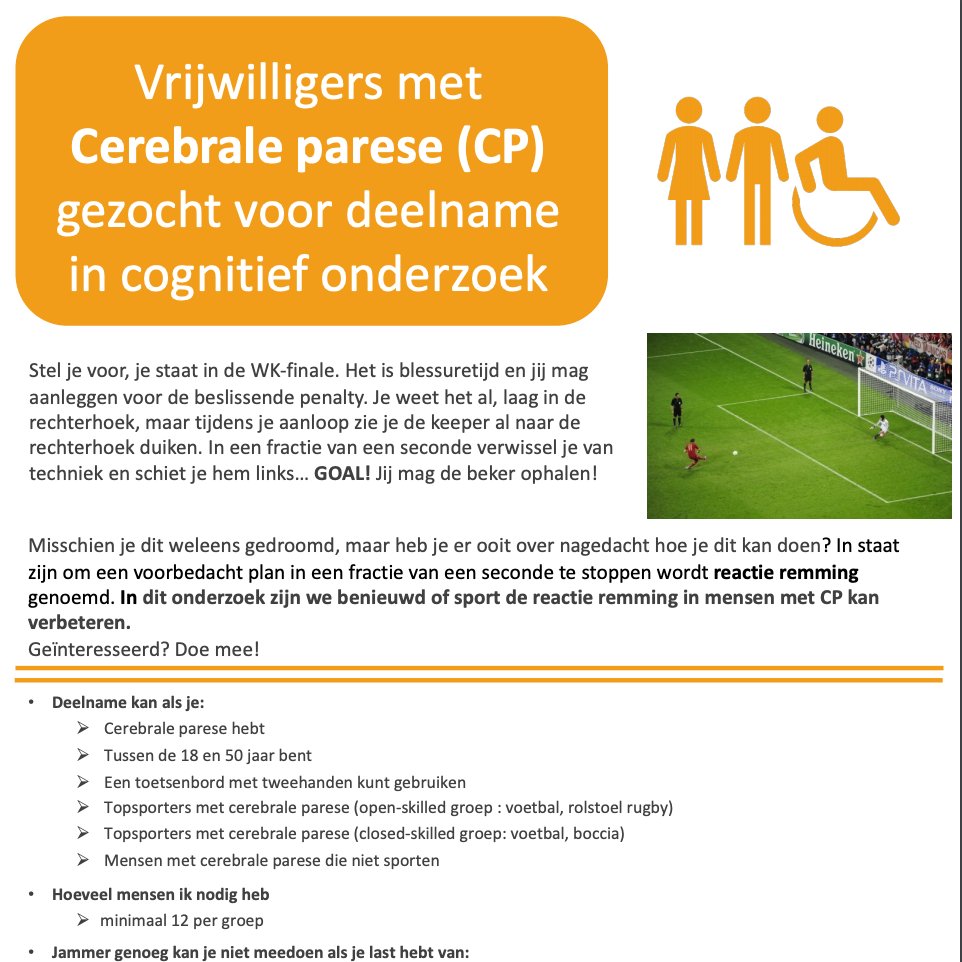 CASA_aiss's tweet photo. Vrijwilligers met Celebrale Parese (CP) gezocht voor deelname in cognitief onderzoek. Doe jij mee? Meer informatie: https://t.co/s7MZHCyaQe https://t.co/dPofOuwLF0
