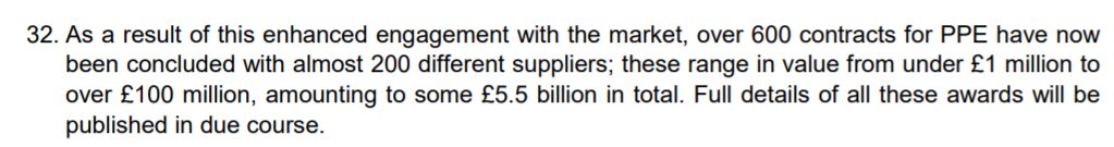 First, the Government has now spent £5.5bn on PPE.