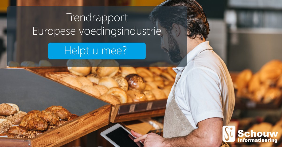 Een nieuw trendrapport in de maak! We breiden dit keer uit naar de Europese markt. Hoe ziet de Europese voedingsindustrie er momenteel uit? Hoe innovatief en wendbaar is uw bedrijf? Vul de vragenlijst in en ontvang het Trendrapport later dit jaar. nl.surveymonkey.com/r/SBZKYWM