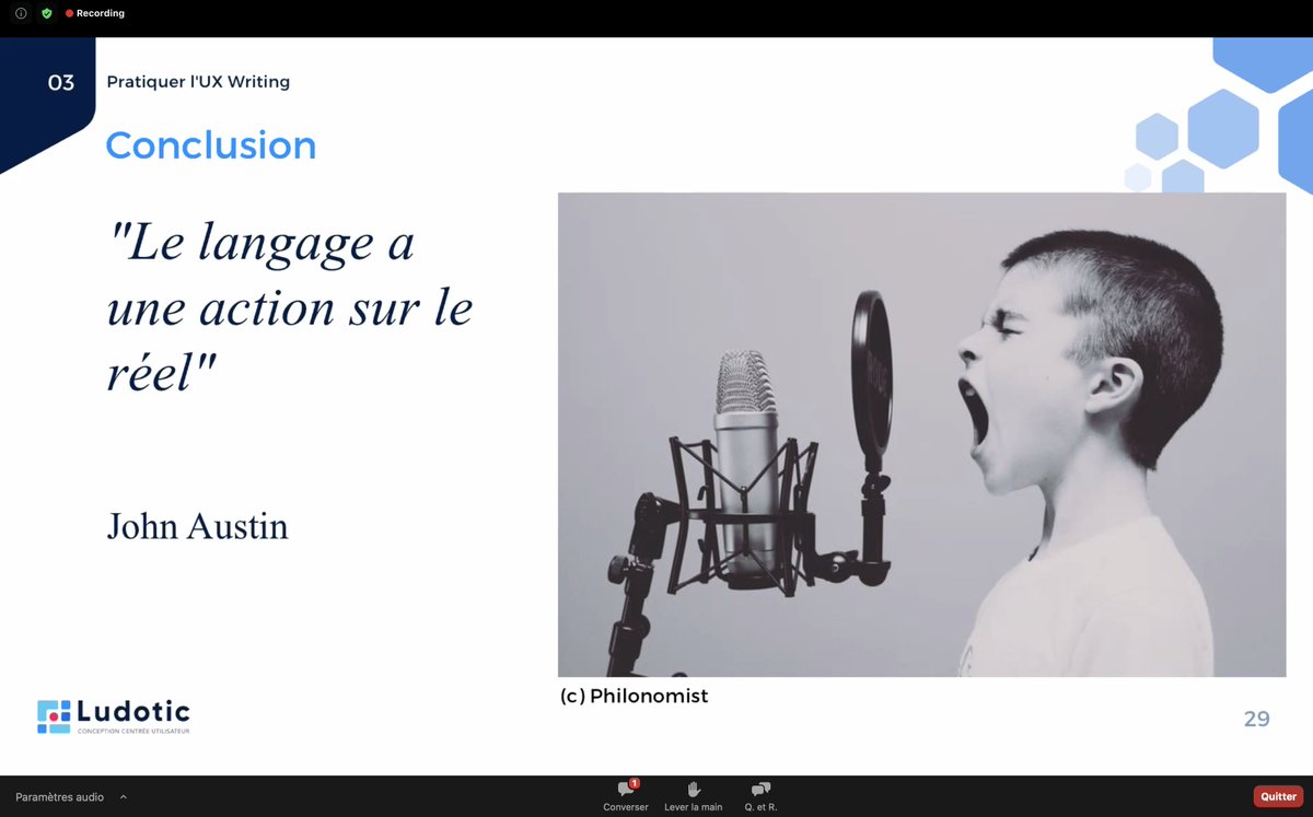 sdecreme's tweet photo. Merci @DLCathBell pour ce webinar très intéressant sur l'UX writing, aspect à prendre en compte dès le début d'un projet et en s'appuyant sur les données réelles utilisateurs. En effet, il contribue à l'expérience du produit et permet de mettre en confiance l'utilisateur.👌🖊️ https://t.co/G2ch8ceAKX