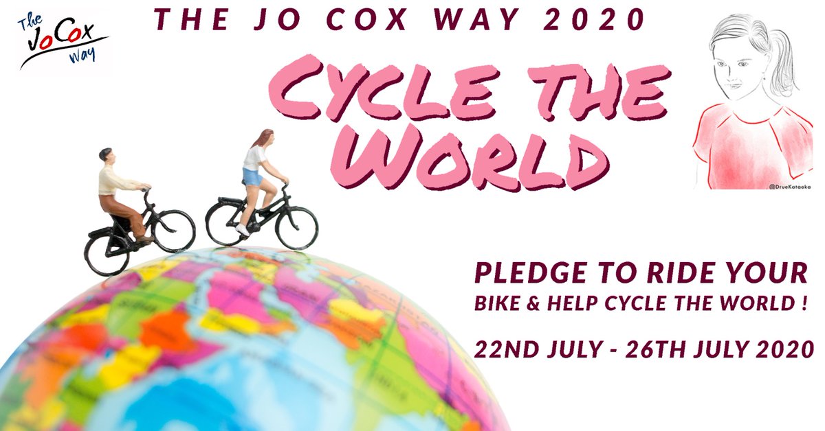 great_together's tweet photo. How can you take part in @thejocoxway 2020?

🚵‍♀️ Pledge miles to thejocoxway@gmail.com or on Facebook, to help us cycle around the world!

🤝 Cycle a short distance and do something kind on the way!

👏 Donate to support the riders and @JoCoxFoundation 

https://t.co/gu0Ctn5xYQ https://t.co/tk8VErqANz