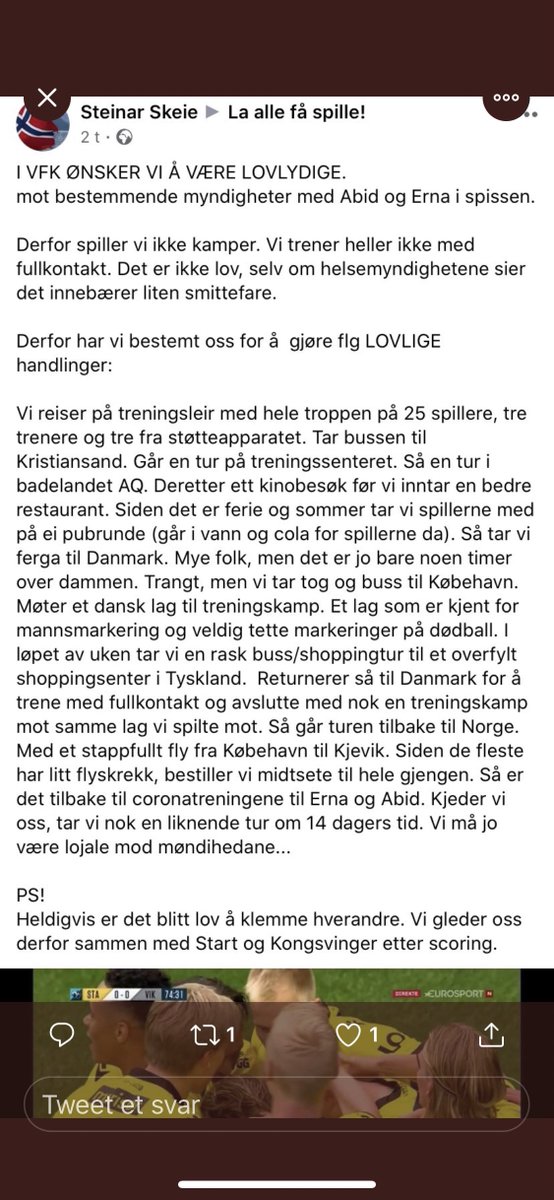 Morsomt innlegg med meget gode argumenter oppsummert på en side