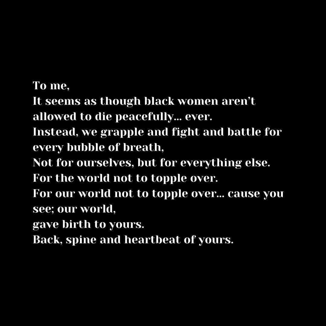buhlengaba's tweet photo. To me" expands on my character's introspection in #swansongscreenplay – a privilege so seldom afforded to black women in art, life, or death. #adaptorfly 
#blackwomenwhowrite #VNaf https://t.co/IjF2V1sfnS