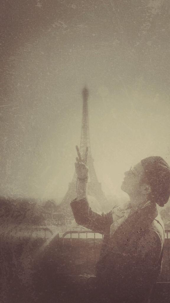 kim taehyung, eiffel tower, paris. (France, 1956)