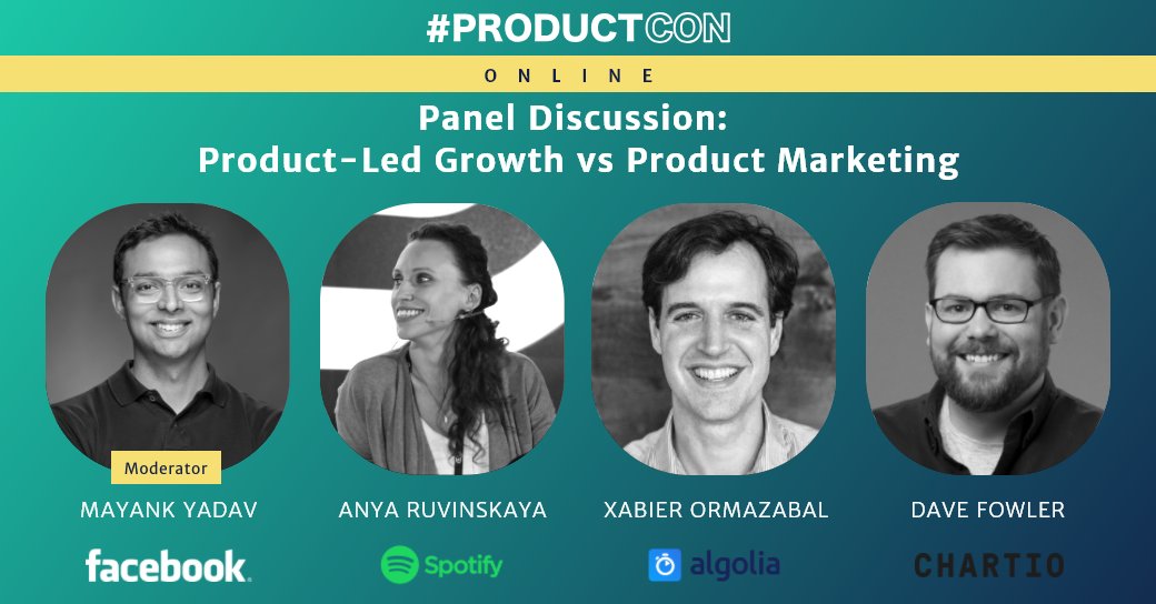 Excited to be a part of <a href="/Product/">products</a> Con 2020 by <a href="/productschool/">Product School</a> starting July 9th. We will be discussing Product lead growth v/s Product Marketing with Anya, Dave Fowler and <a href="/xormazabal/">Xabi Ormazabal</a> covering both consumer and B2B products. Register here if interested eventbrite.com/e/productcon-o…