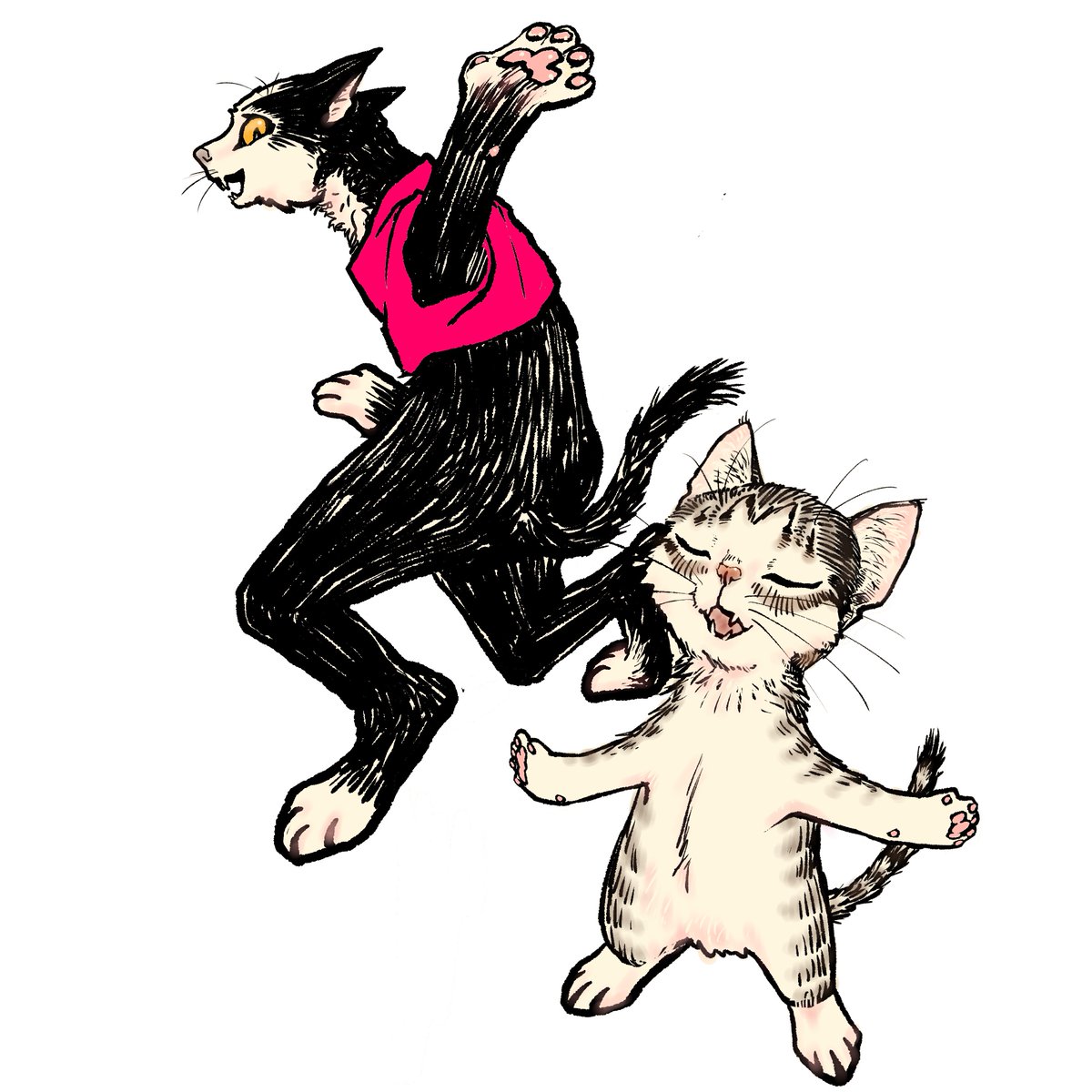 「猫絵と猫漫画を アップしてゆくだけの 
シンプルなアカウントです。

 (=^x」|CatCuts ✴︎日々猫絵描く漫画編集者のイラスト