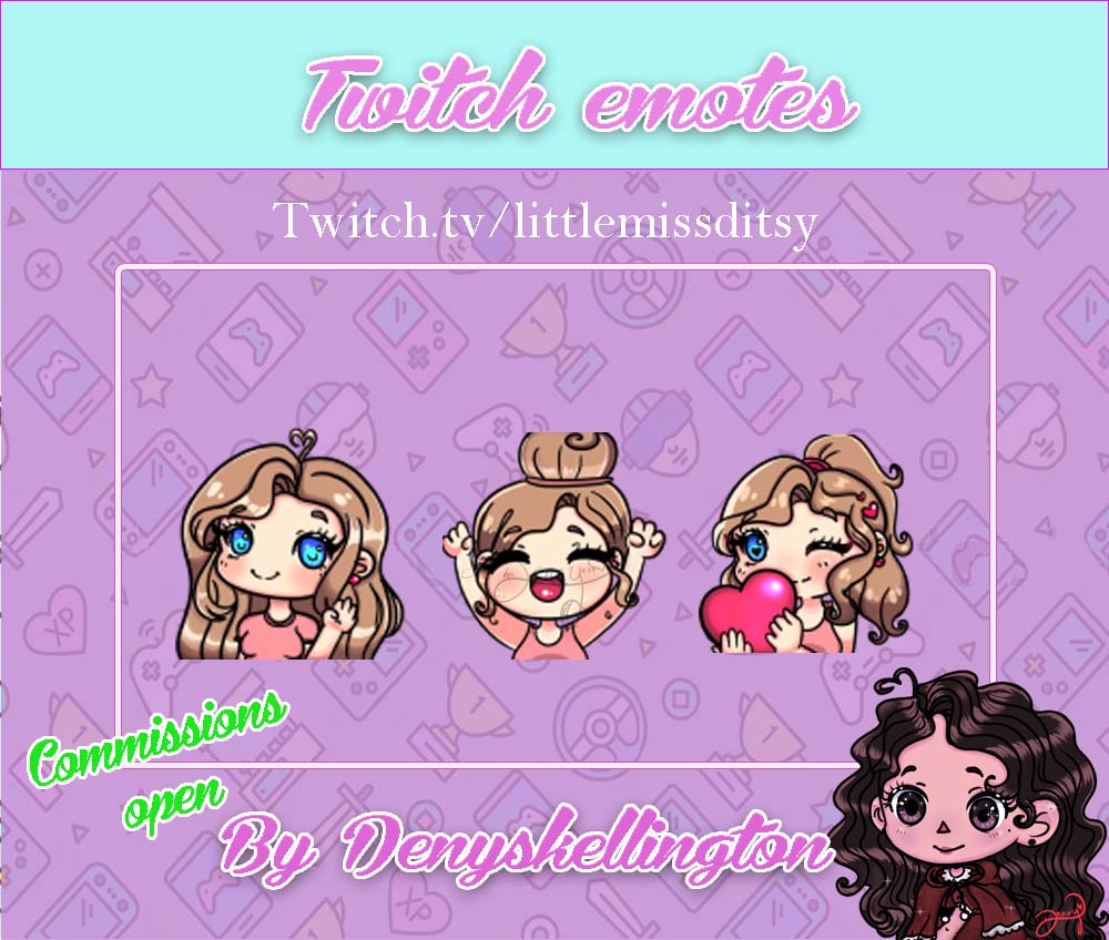 Denyskellington's tweet photo. [RTs appreciated]
Hi friends 🥰after several inconveniences I reopen commissions, here are some examples of recent work
if you want some Twitch, Discord , Facebook emotes, sub badges, panels, cards ,etc DM me! 
**Paypal only **
#TwitchEmoteArtist #TwitchAffilate #commissionsopen https://t.co/3QBQ5CN2x9