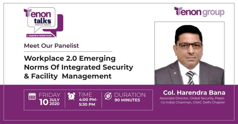 Tenon_World's tweet photo. #TenonTalks Will Go Live This Week! Join our 1st episode on "Workplace 2.0- Emerging norms of Integrated Security &amp; Facility Management". Stay tuned as we spotlight our line-up of speakers.

Meet our 1st panelist Col. Harendra Bana, Associate Director – Global Security, @PepsiCo https://t.co/Oc4XGDEh0F