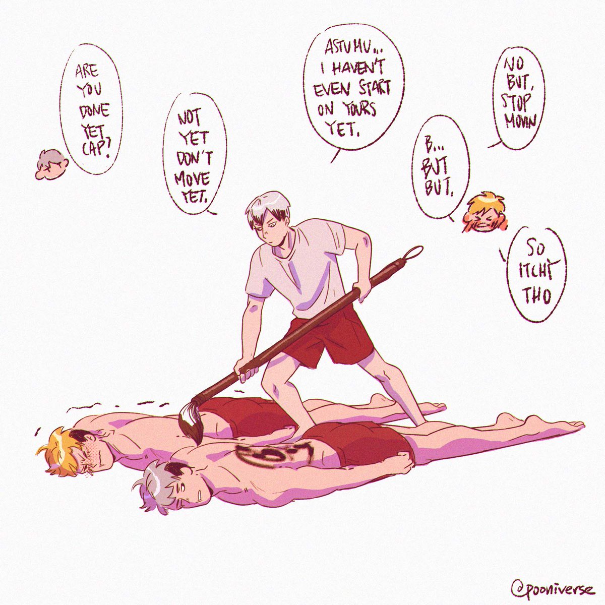 I keep thinking of kita just uses the twins for his calligraphy practices

#haikyuu #ハイキュー https://t.co/2UyA1eepqY 