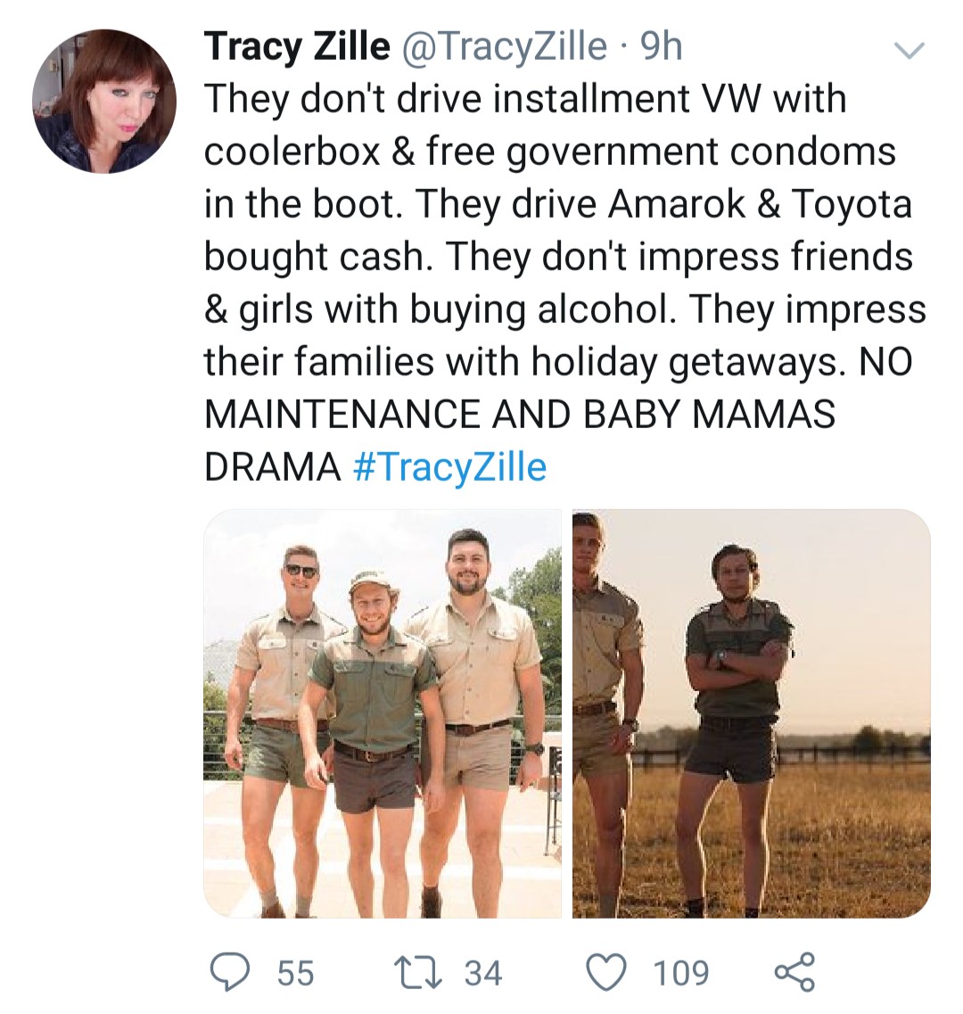 Bokenza1's tweet photo. Quick look at this Tracy Zille account you can clearly see it is a Black person tweeting just to stir up your emotions for likes and retweets

And y'all fell for it smh #tracyzille https://t.co/dcNWXU6Xwp