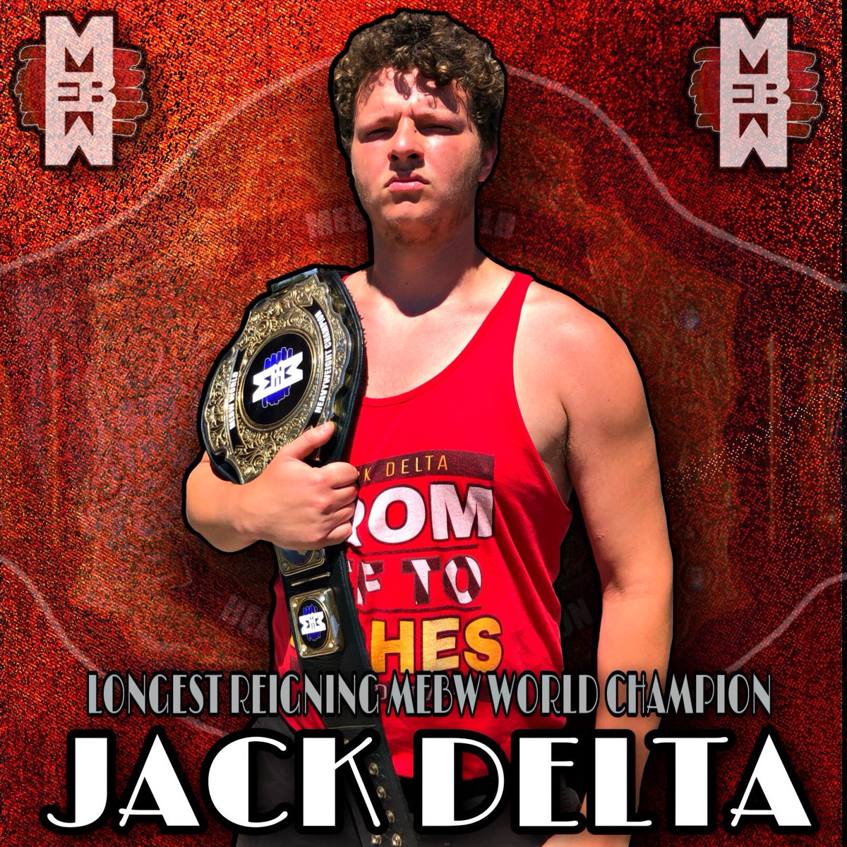 MEBW17's tweet photo. As of yesterday...
Jack Delta is now the LONGEST REIGNING MEBW World Champion, beating Matt Thunders record of 147 Days. Delta now holds the record with 149 days, and looks to continue that through Backyard Mania IV.
#MEBW @JackDelta1999 https://t.co/7FldIdSUSW