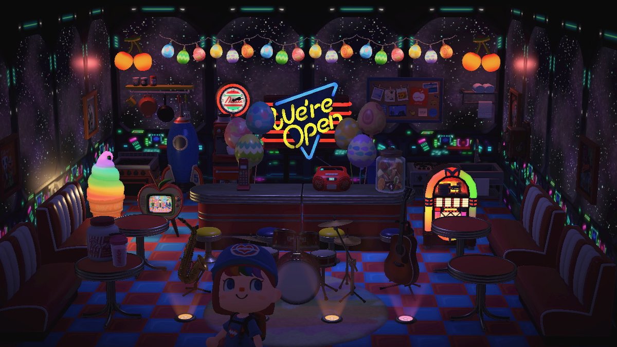 のりねこ 宇宙船の壁紙つかったら最高にクールな部屋になるから この季節ぜひやってみてほしい どうぶつの森 Animalcrossing Acnh Nintendoswitch