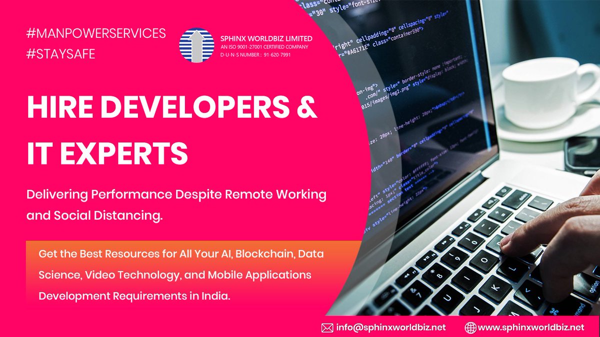 sphinxworld_biz's tweet photo. Hire Developers and IT experts delivering performance despite remote Working And Social Distancing.

#hireeperts #hiredevelopers #ITexperts #manpowerservice #stayhome https://t.co/r4bt318VmF