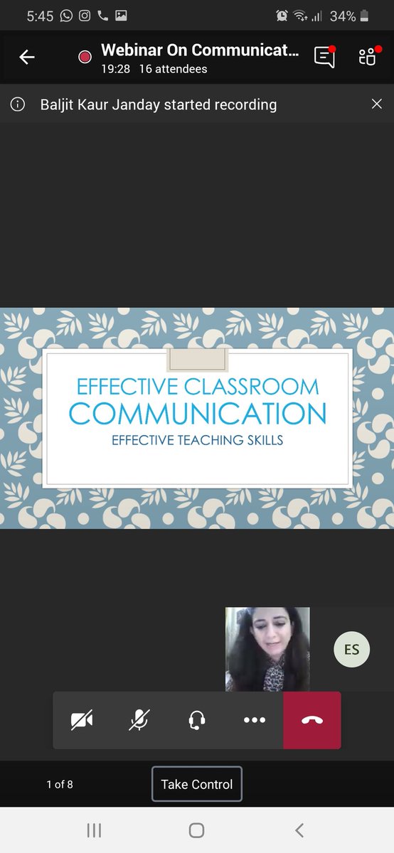esharma001's tweet photo. " Good Communication is the bridge between Confusion and Clarity. "

Webinar on Effective Teaching Skills and Communication Skills. Thankyou @KhullarY Mam😇 for this beautiful session!❤
@STSWSRAJGOMAL  @MicrosoftTeams 
@Prabhjo60556013 https://t.co/utYGPYH0H6