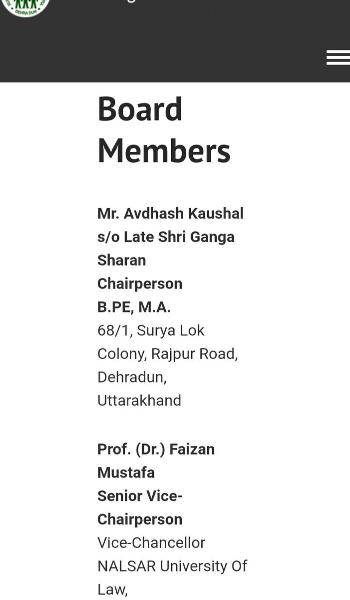 Board members of RLEK  Faizan Mustafa ?? 