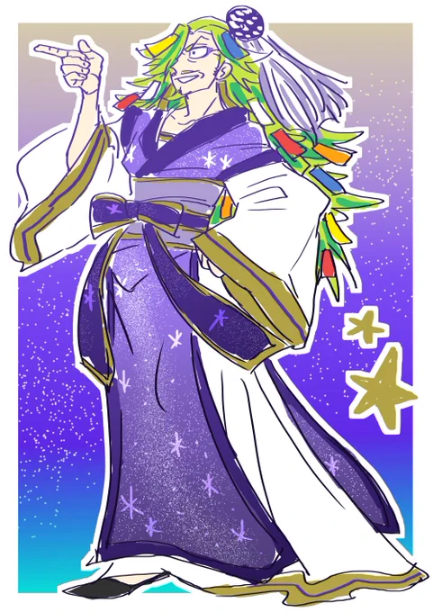 七夕だから前に描いた擬人化おじさん貼っちゃう。 