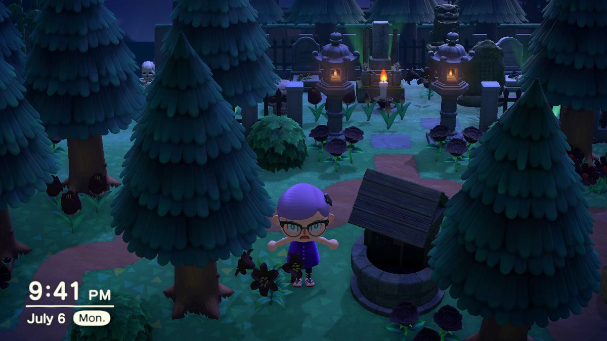 punquin's tweet photo. Someone is lurking in the cemetary...  #AnimalCrossing #ACNH #NintendoSwitch https://t.co/F9a7smZkXg