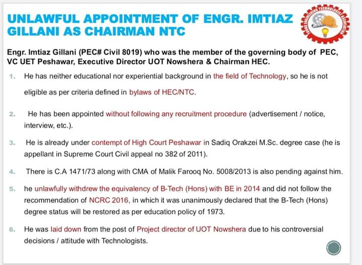 EngrTShah71's tweet image. Please resolve the issues of Technologists.
#ٹیکنالوجی_دوشمن_امتیاز_گیلانی_نامنظور
#justice4technologycouncil 
@ImranKhanPTI 
@fawadchaudhry 
@Shafqat_Mahmood 
@EngrIftikharCh2 
@AliSalmanPTI