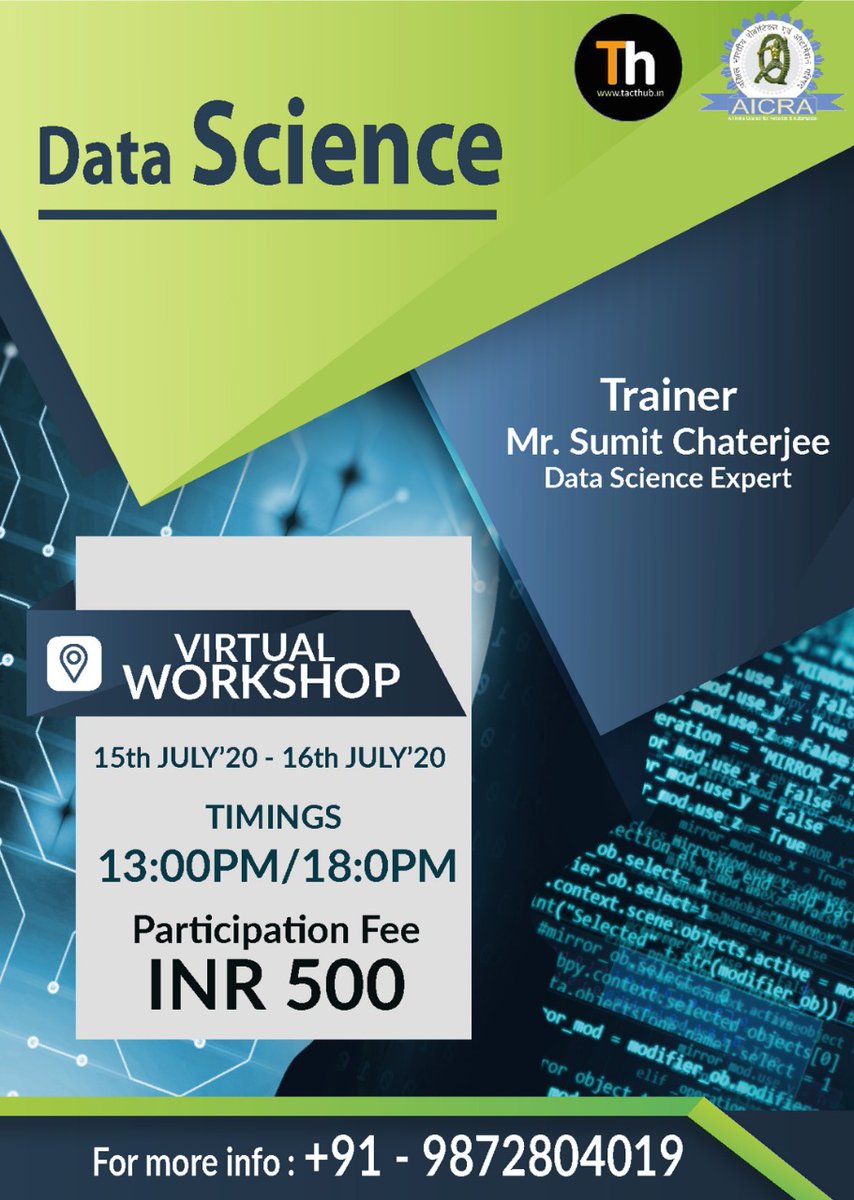 technoxian's tweet photo. Greetings From TACThub- Workshop on Data Science
https://t.co/gqMzDmYeA2
#TACThub #workshop #DataScience https://t.co/WGxyaw0JXV