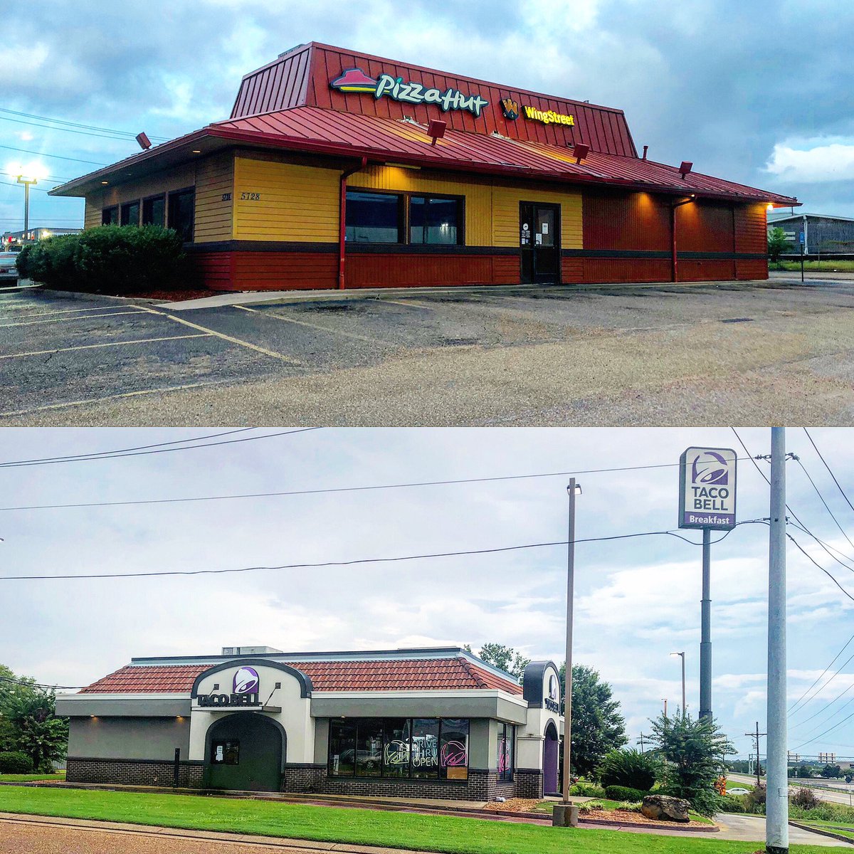 SaveJxn's tweet photo. Byram Pizza Hut &amp; Taco Bell Closed Due To COVID-19 (ALLEGEDLY)

#COVD19 #coronavirus #Pizza #Tacos #PizzaHut #TacoBell #SaveJXN #JacksonMS #JxnMS #byramms #business #closed #Mississippi #urbex #urbanphotography https://t.co/K2eiWOkvdo
