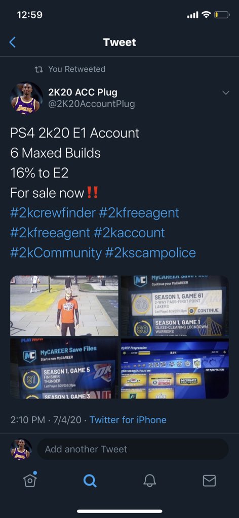 BlastedAccs's tweet photo. PS4 2k20 E1 Account
6 Maxed Builds 
16% to E2
For sale now‼️
#2kcrewfinder #2kfreeagent #2kfreeagent #2kaccount #2kCommunity #2kscampolice

STILL FOR SALE HASNT BEEN BOUGHT 150$ OBO https://t.co/jeowSNmqQY