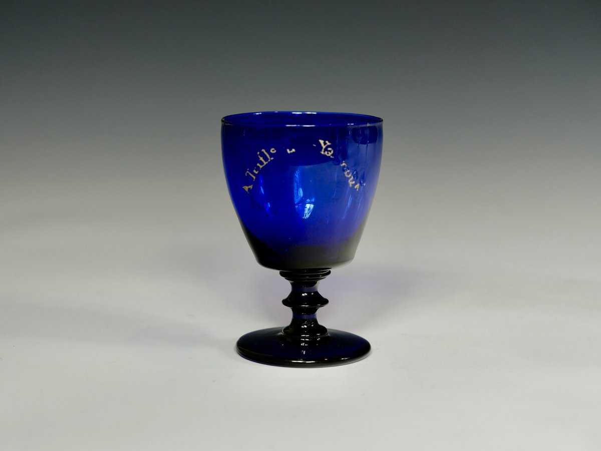 MarrisRobert's tweet photo. A trifle from Yarmouth! Blue rummer gilded by Absolon of Gt Yarmouth c1795 #absolon #blueglass #18thcentury #englishglass #rummer #marrisantiques #bada #forsale https://t.co/0ZnfsySJpP