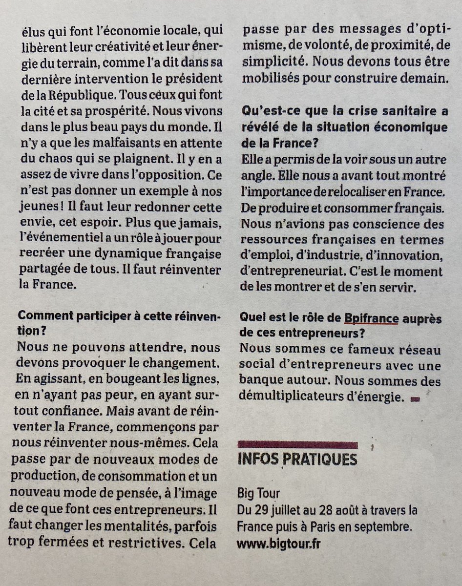 Patrice Bégay (@patricebegay) on Twitter photo Etudiants,entrepreneurs, startuppers, démultiplions les énergies entrepreneuriales! Rdv cet été sur le #BIGTOUR pour montrer à toutes et tous tout le savoir-faire français en matière d’industrie,de technologie,d’innovation. Cet été c’est Revive la # France ! ▶️ A lire <a href="/LaTribune/">La Tribune</a> Etudiants,entrepreneurs, startuppers, démultiplions les énergies entrepreneuriales! Rdv cet été sur le #BIGTOUR pour montrer à toutes et tous tout le savoir-faire français en matière d’industrie,de technologie,d’innovation. Cet été c’est Revive la # France ! ▶️ A lire <a href="/LaTribune/">La Tribune</a>