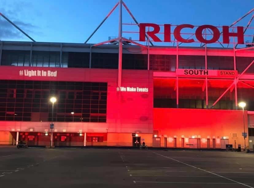 Great job Steve Olley and team #LightItInRed #WeMakeEvents #RicohArena