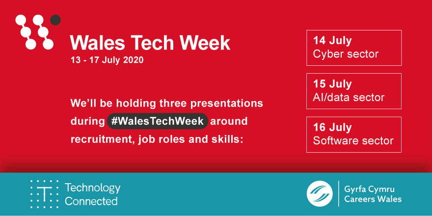geraldine_doy's tweet image. Are you interested in a career in the cyber, data or software sectors? @CareersWales are holding three presentations during #WalesTechWeek around recruitment, job roles and skills that are key to these sectors. Find out more ➡ technologyconnected.eventbank.com/event/find-out…