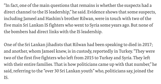 3. Rilwan Hashim-Zaharan’s brother-Known to be in contact with Sri Lankan IS leaders in Syria -May have traveled to Turkey/Syria for training -One of the bomb makers