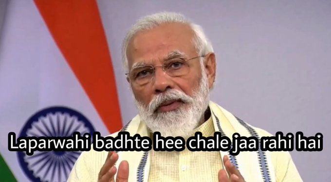 Singh08998's tweet photo. Just a week ago #Modiji  addressed the nation stating how people are becoming irresponsible when the cases are rising everyday. Can't he and his government see that taking exams amidst a PANADAMIC is irresponsible too?
#StudentsLivesMatters 
#ugc_cancel_exam https://t.co/09UsjOg1HU