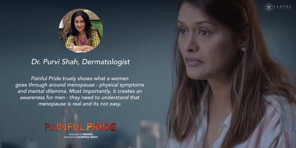 painful_pride's tweet photo. Rave reviews pouring in from all over! Dermatologist,#DrPurviShah is all praises for the film!

@PicturesYantra 
@qa_ish @saumshiprasingh #PallaviJoshi @yourriturajrks @Khan_hasan2 #SankalpRajTripathi #NehaSharma #JayCharola
@LupinGlobal @LupinIndia #NanaNaniFoundation
#Menopause https://t.co/AGKjUYNgco