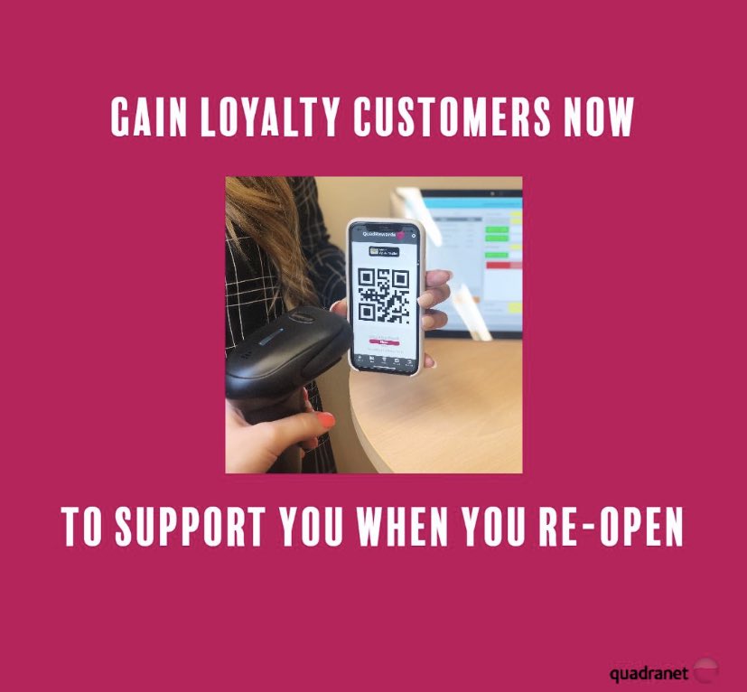 quadranetHS's tweet photo. We offer an amazing #REWARDS loyalty scheme, how about offering your customers an incentive to help get them back through the door? Check our latest posts for all things #QUADRANET and let’s see how we can make this time a smooth transition. info@quadranet.co.uk / 01494 473337 📞 https://t.co/zSgIQiq1Ob