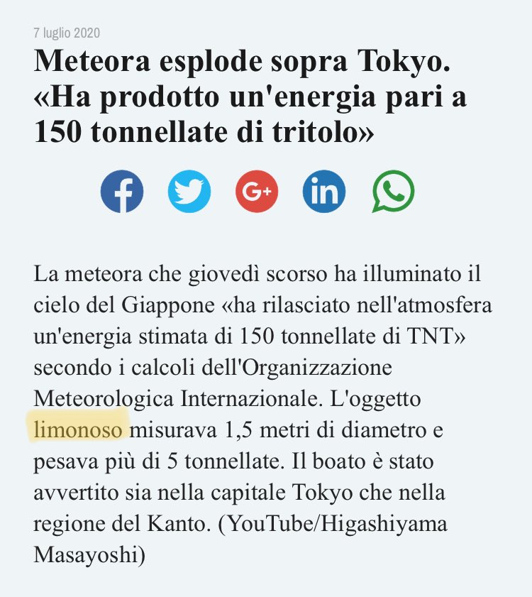 Mi son sempre chiesto che gusto avessero le meteore... /cc ⁦<a href="/disinformatico/">So long, and thanks for all the fish</a>⁩