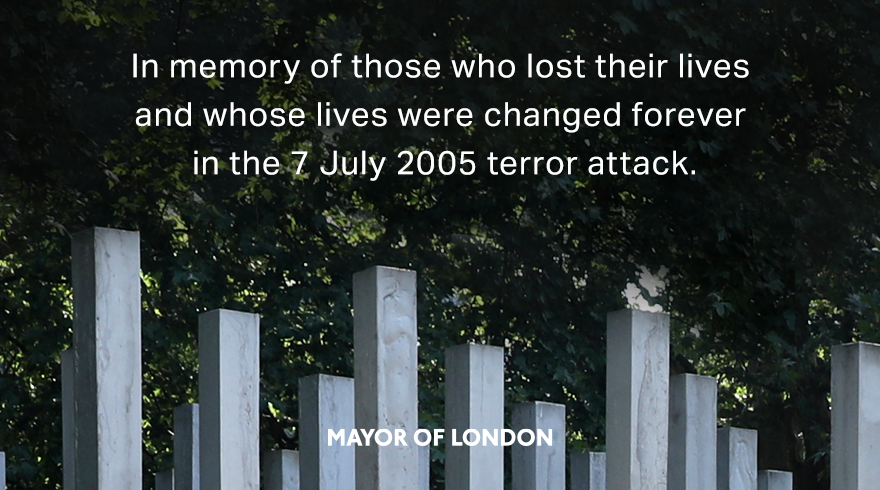 MayorofLondon's tweet photo. Today marks 15 years since the tragic 7/7 terror attacks in London. My thoughts remain with all those affected that day. There will always be those who seek to divide us, but our city remains united in spirit. We will never be cowed by terrorism. #LondonBombings https://t.co/xf9OoqSBub