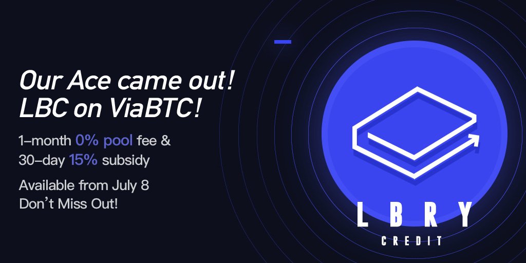 ViaBTC's tweet photo. 🤩 The star project $LBC will soon be launched on #ViaBTC mining pool on 8 July! @LBRYio 

0 fee &amp; subsidy are waiting. This is the chance you shouldn't miss！ 

Stay tuned and happy mining! 💰 https://t.co/Ylp8XzxzEt