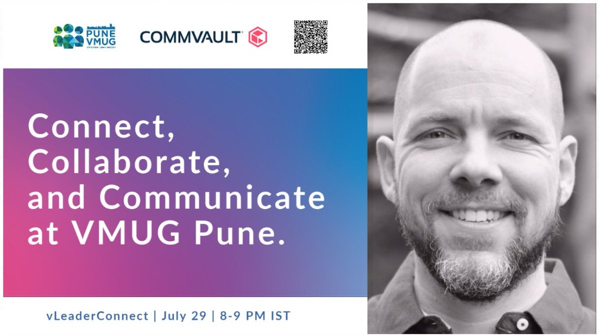 vmugpune's tweet photo. We are glad to announce our next #vLeaderConnect EP02 with @DuncanYB on 29-Jul 08:00 PM IST
Thanks to our sponsor @Commvault @CommvaultAPJ for their association
Registration link https://t.co/0Ply2nl3m9
#VMUGPune #DuncanEpping #vSAN #HCI #vSphere @MyVMUG @BradTompkins_ @Ann_Saari https://t.co/5AmlvQ4xYO