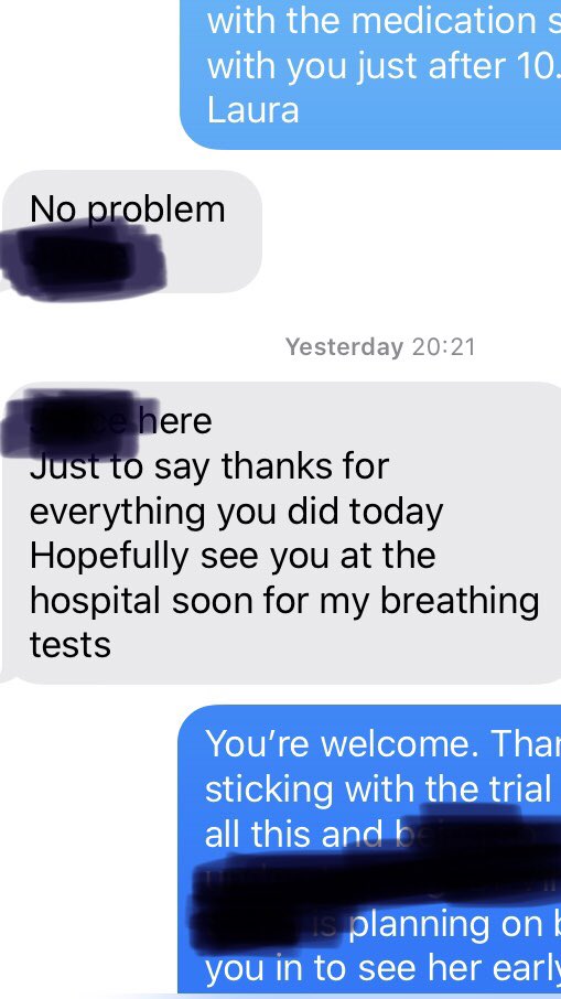 LauraAdamsT1D's tweet photo. After a manic Monday itโs so lovely to get a message like this at the end of it! #BePartofResearch #Patientsarewhatmatters #patientcentred #whyidomyjob https://t.co/h2KGznrE9j