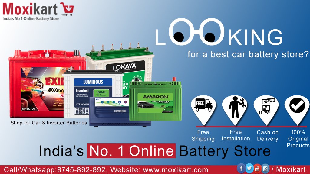 KartMoxi's tweet image. Looking for a best car battery store in Delhi NCR
Moxikart - No. 1 Online Battery Store
Call for Booking @ 8745-892-892 or Visit: moxikart.com

#moxikart #carbattery #power #energy #batterydelivery #deliveryDelhiNCR #Homedelivery #batteryonline #amaron