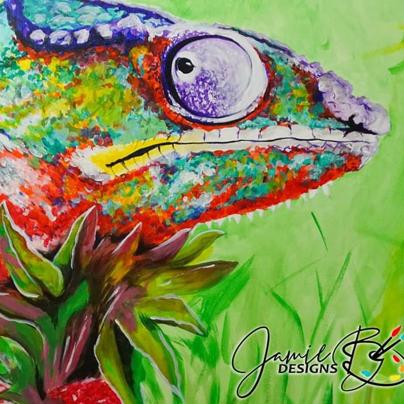 No.8
'Chameleon'  Acrylic on boxed canvas

All exhibition paintings are available to buy 
#art #artist #painter #painting #artwork #gallery #artgallery #galleryart #exhibition #exhibitionart #canvasart #canvas #chameleon #lizard #reptile #reptileart