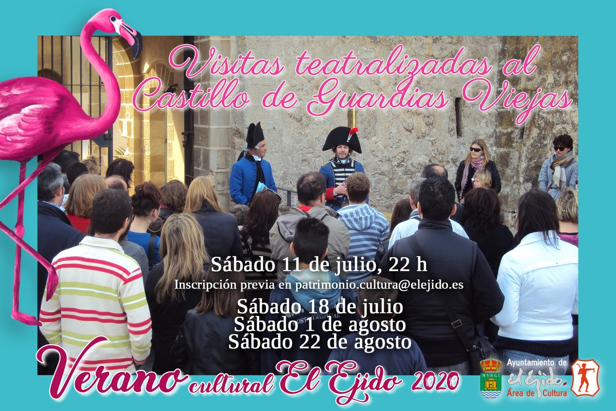 ¿Quieres conocer parte de nuestra historia?
Visitas Teatralizadas al Castillo de Guardias Viejas!
Música, teatro y un escenario singular para recrear nuestra historia.
Sábados 11 y 18 de julio y 1 y 22 de agosto a las 22 h
Inscripción previa en patrimonio.cultura@elejido.es.