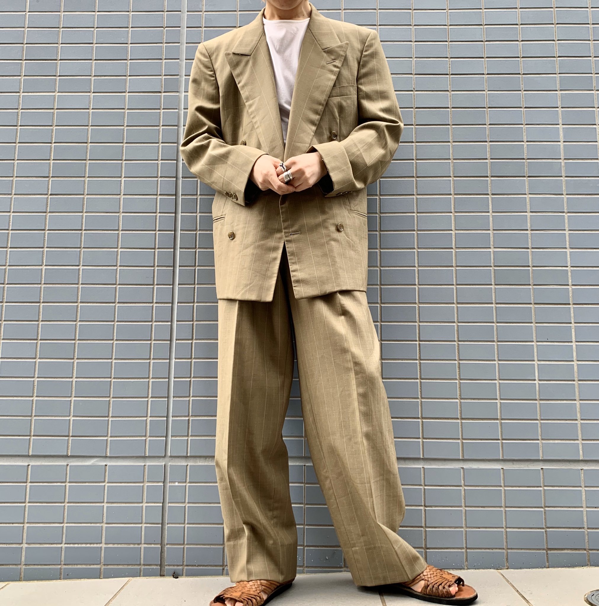 特注【vintage】セットアップ　古着スーツ vintage double jacket setup 古着スーツ セットアップ 2025年