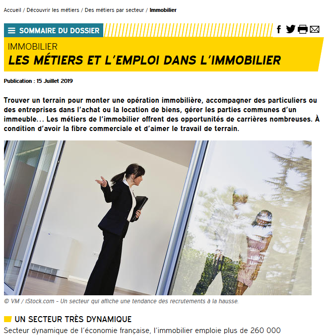 🧐Zoom sur les métiers et l'emploi dans le secteur de #immobilier
👉 bit.ly/2VNlNPm

Découvrez différents #métiers comme 👇
#expert/e #immobilier/ère  👉 bit.ly/3f3YwQI
#agent/e immobilier/ère 👉bit.ly/2O0Scxy ...

#orientation #vendre #location